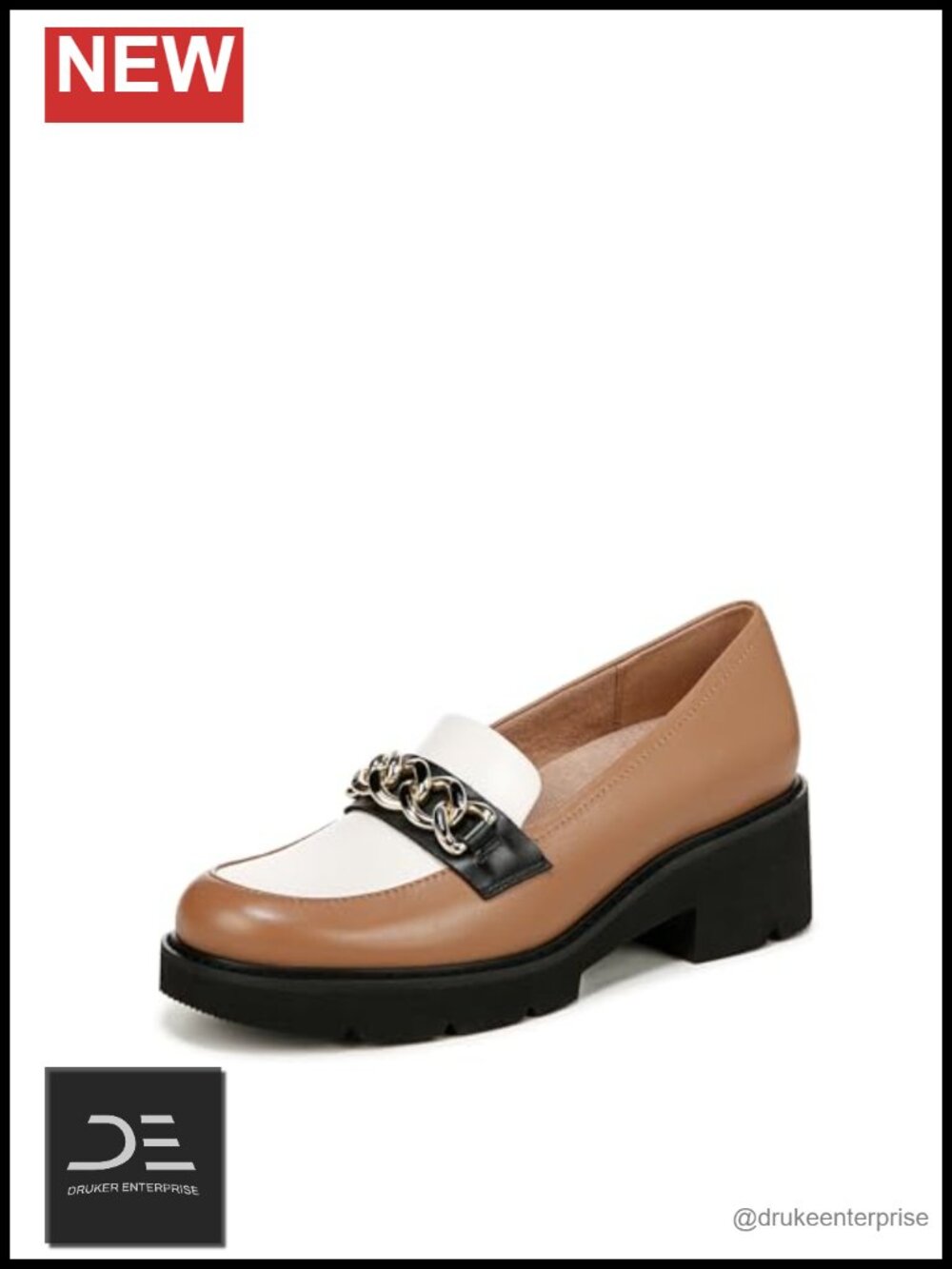 Naturalizer Leather Heeled Loafers with Platform Lug Sole
